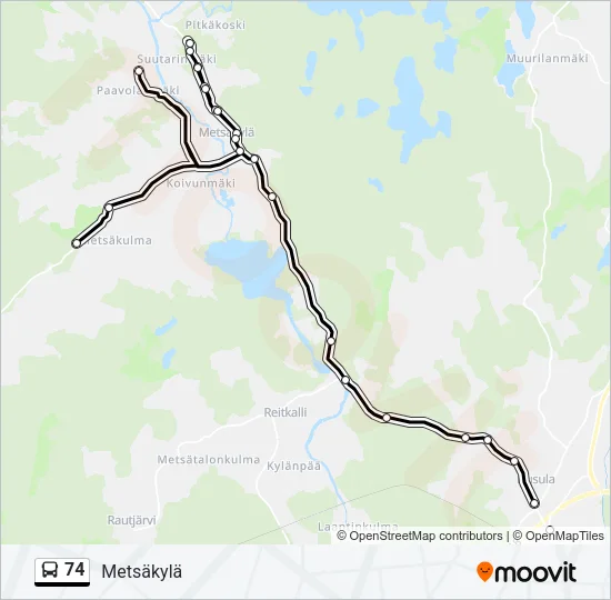 74 Bus Line Map