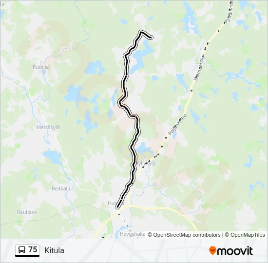 75 Bus Line Map
