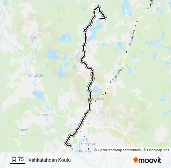 75 Bus Line Map
