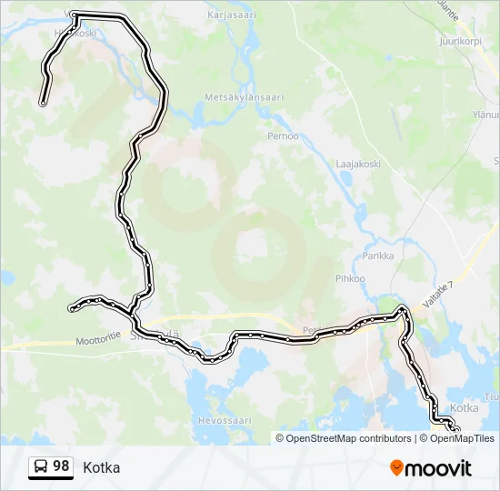 98 Bus Line Map