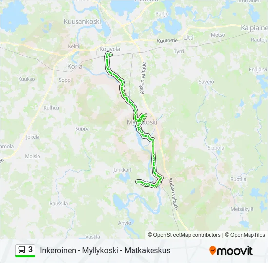 3 Bus Line Map