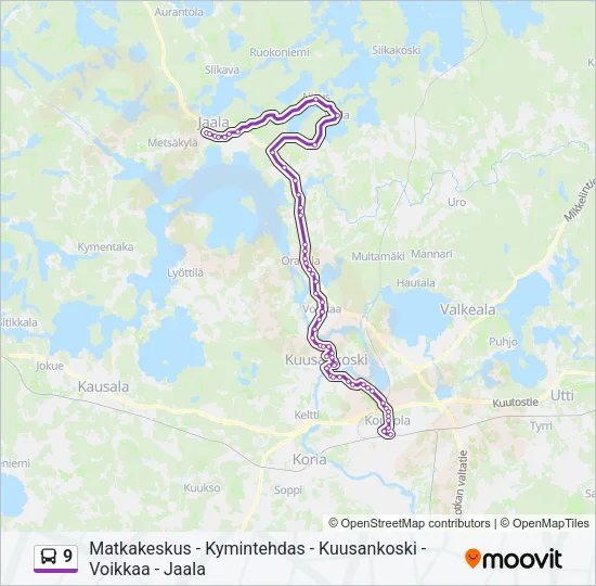 9 Bus Line Map