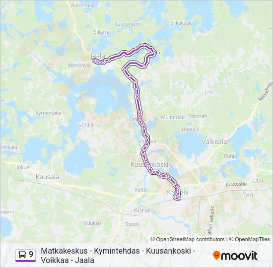 9 Bus Line Map