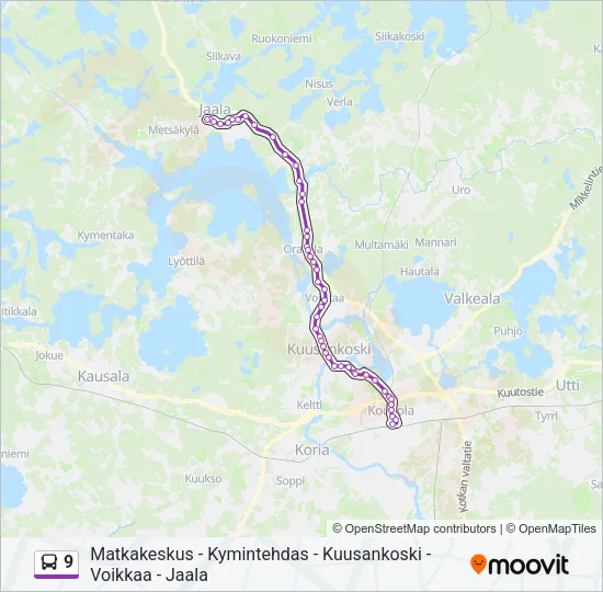 9 Bus Line Map