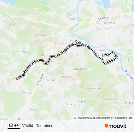 44 Bus Line Map