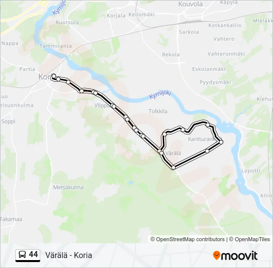 44 Bus Line Map