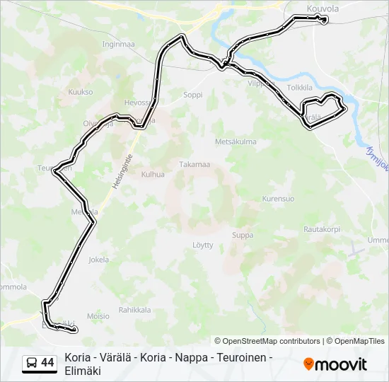 44 Bus Line Map