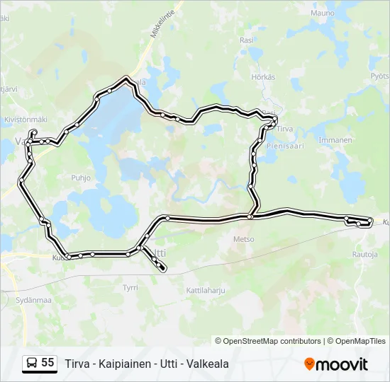 55 Bus Line Map