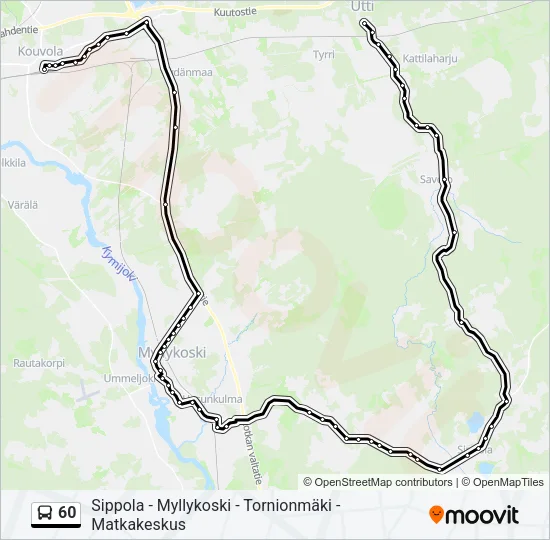 60 Bus Line Map