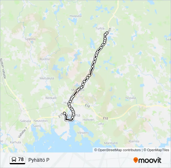 78 Bus Line Map
