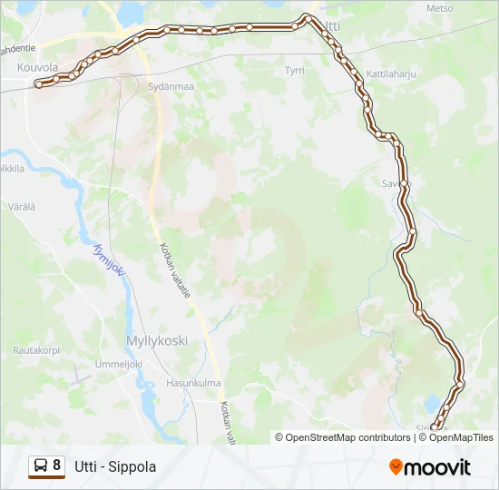 8 Bus Line Map