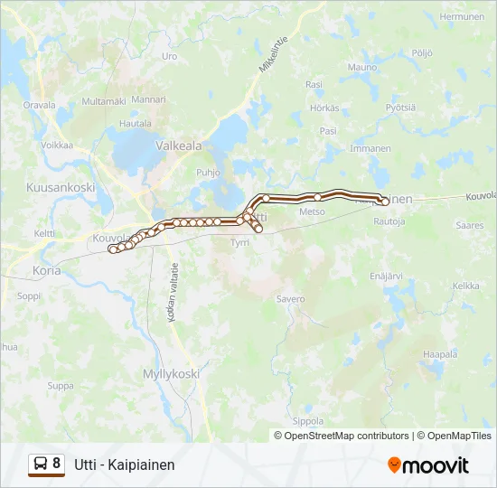 8 Bus Line Map