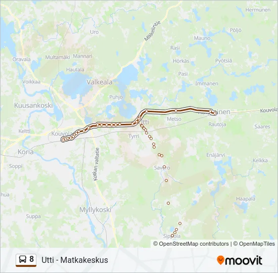 8 Bus Line Map