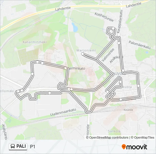PALI Bus Line Map