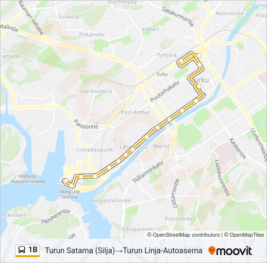 1B Bus Line Map
