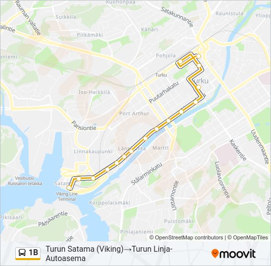 1B Bus Line Map