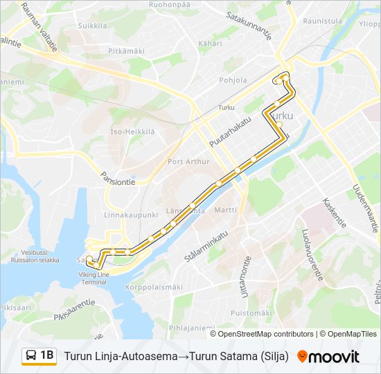 1B Bus Line Map