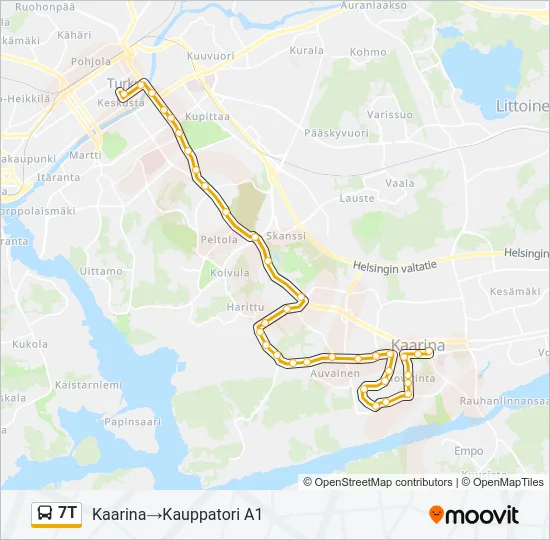 7T Bus Line Map