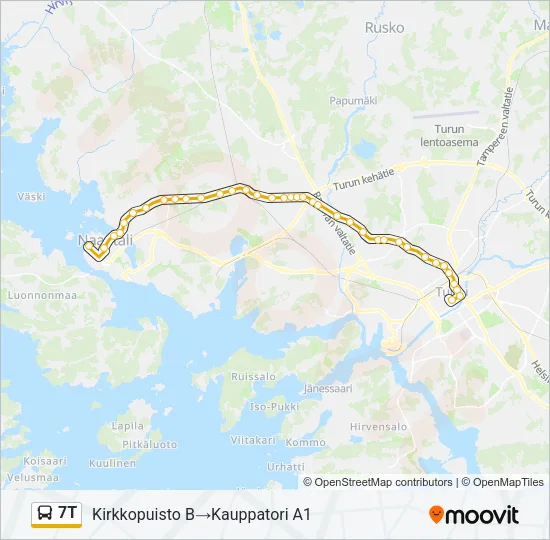 7T Bus Line Map