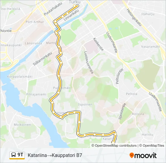 9T Bus Line Map