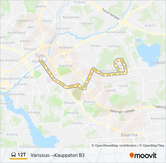 12T Bus Line Map