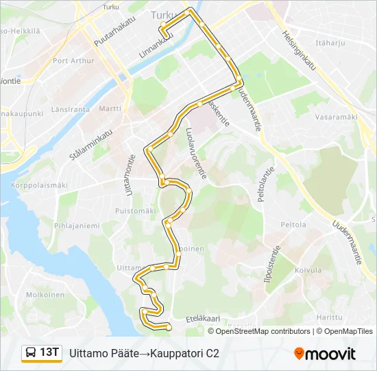 13T Bus Line Map