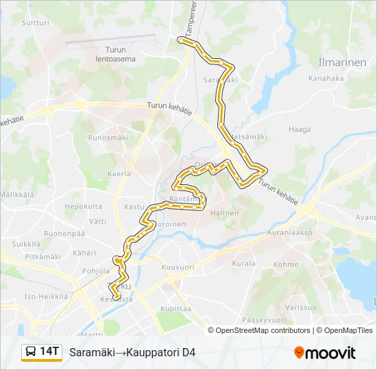 14T Bus Line Map