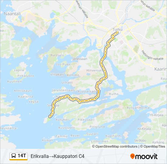 14T bus Line Map