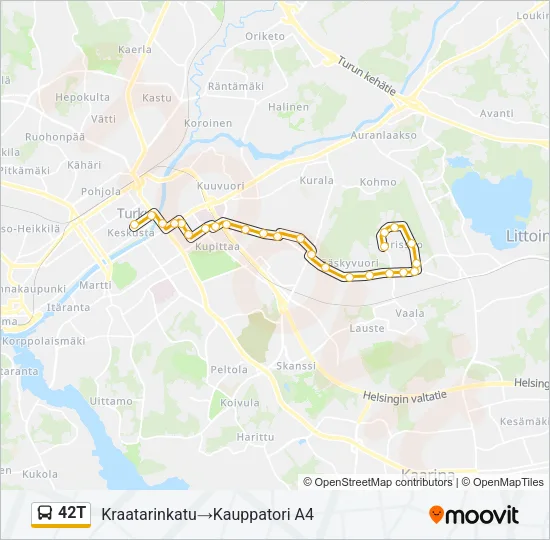 42T Bus Line Map