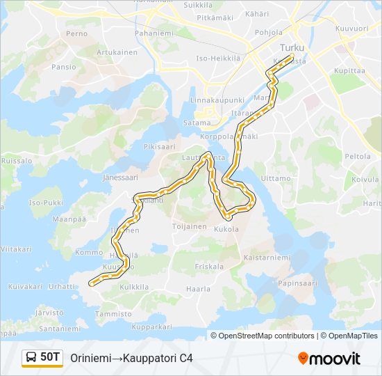 50T Bus Line Map