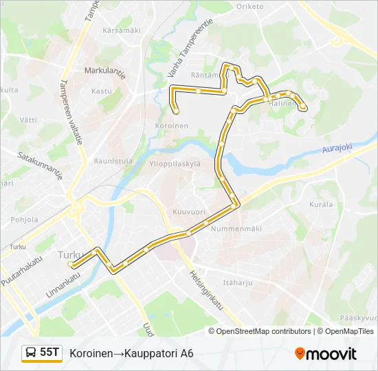 55T Bus Line Map