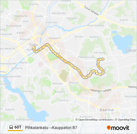 60T Bus Line Map