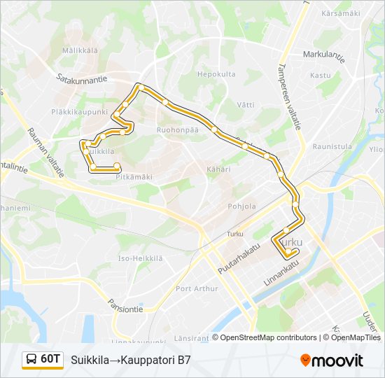 60T Bus Line Map