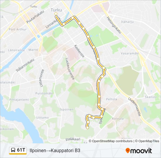 61T Bus Line Map