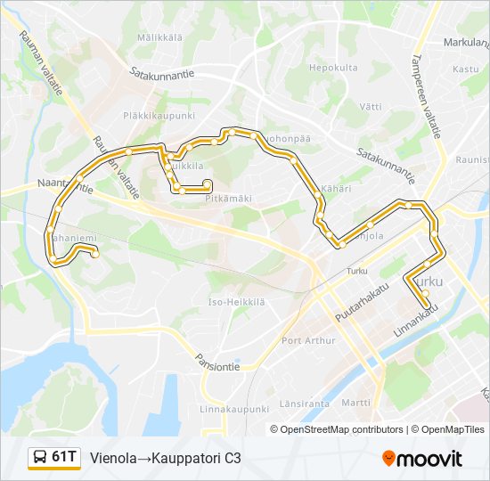 61T bus Line Map