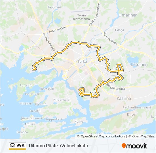 99A bus Line Map