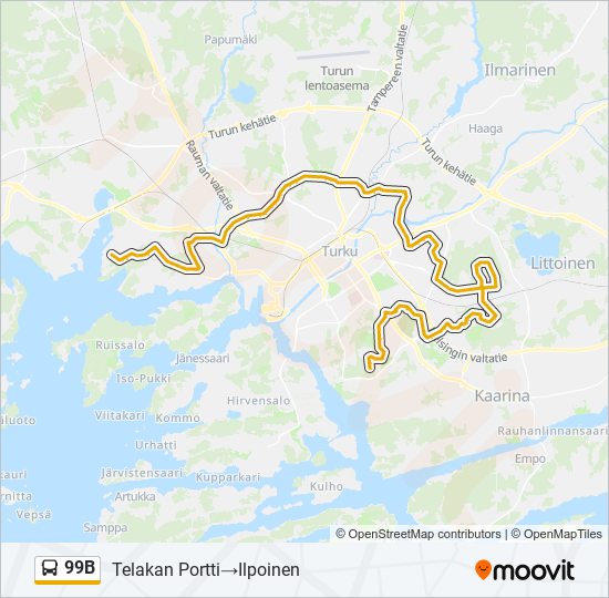 99B bus Line Map