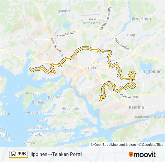 99B Bus Line Map