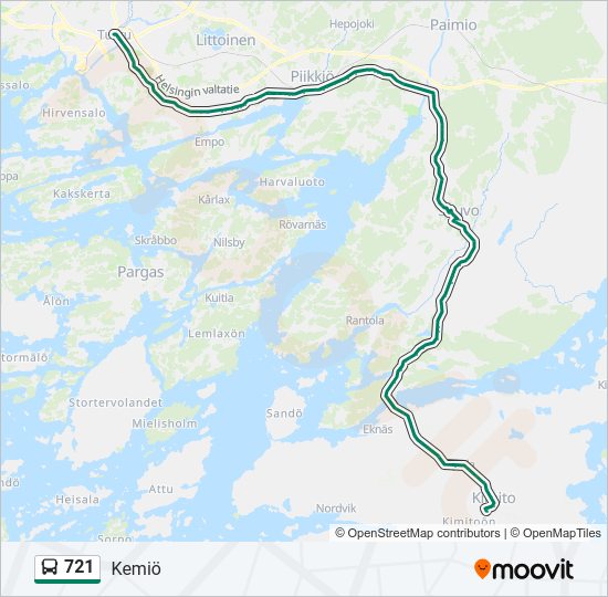 721 Bus Line Map