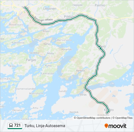 721 Bus Line Map
