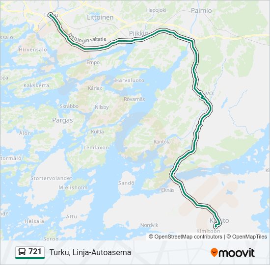 721 Bus Line Map