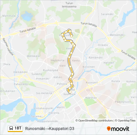 18T Bus Line Map