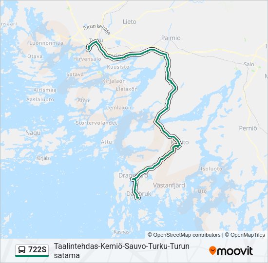 722S Bus Line Map