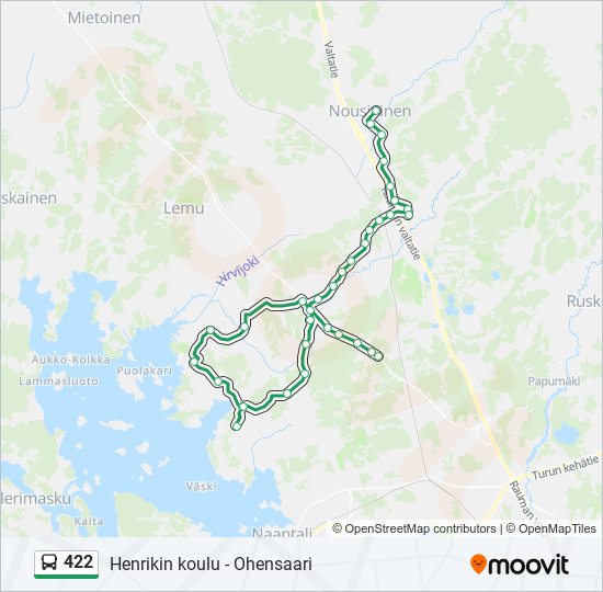 422 bus Line Map