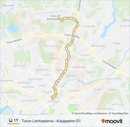 1T Bus Line Map