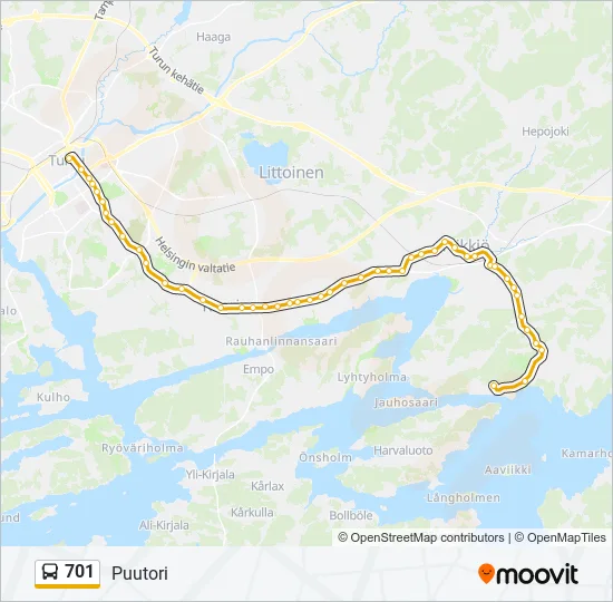 701 Bus Line Map