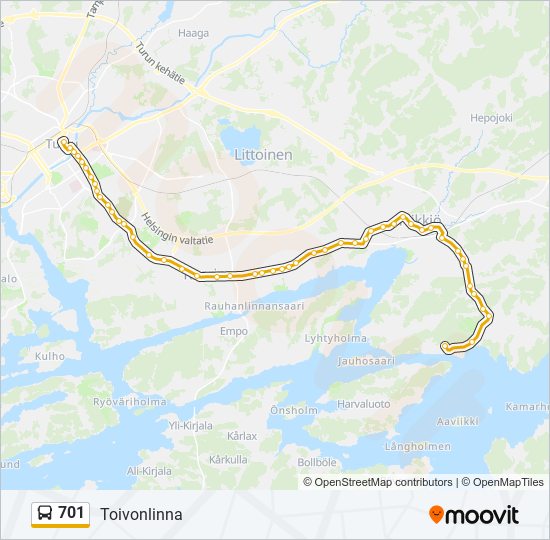 701 Bus Line Map