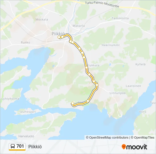 701 Bus Line Map