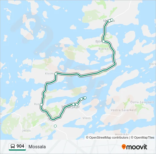 904 Bus Line Map