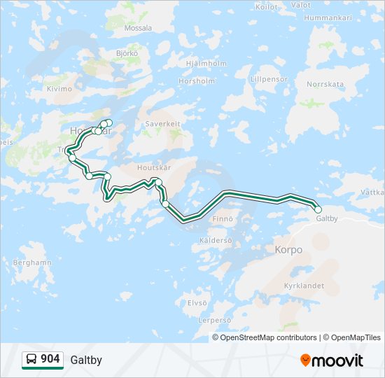 904 Bus Line Map
